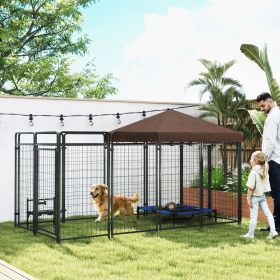 Dog Kennel Outdoor with Waterproof Canopy (Option: Black-1260x710x280 mm)