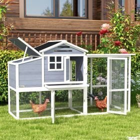 76" Chicken Coop with Safe and Healthy Non-Polluting Materials (Option: Grey-1110x810x205 mm)