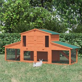 L Outdoor Rabbit Hutch (Option: Orange-1290x710x260 mm)