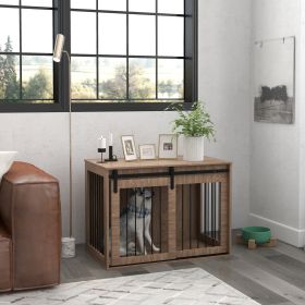 Dog Crate (Color: Brown-1110x710x145 mm)