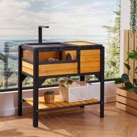 Wooden Tortoise House Tortoise Habitat Indoor & Outdoor For Lizards Snakes (Option: Yellow)