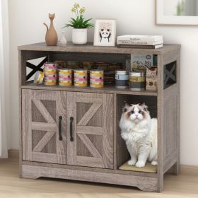 Cat Litter Box Enclosure Hidden Cat Washroom Furniture With Storage (Option: Gray)