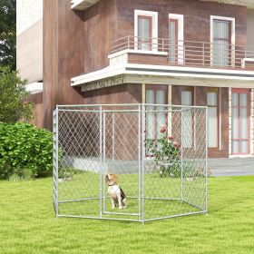 9.2' x 8' x 5.6' Dog Kennel Outdoor for Medium and Large-Sized Dogs with Lockable Door (Option: Silver-1730x380x220 mm)