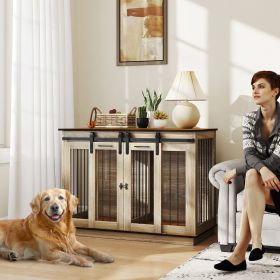 Dog Crate (Color: Oak-1345x780x160 mm)
