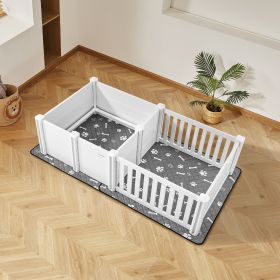 Puppy Dog Whelping Pen Box Adjustable Door Height For Medium Dogs 73x38x19.7 In (Option: White)