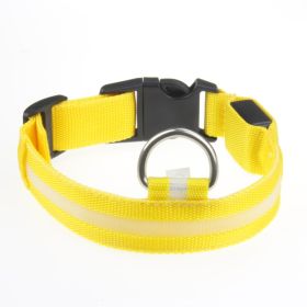 LED Luminous Pet Dog Collar Night (Option: Yellow Light-Rechargeable L)