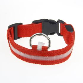 LED Luminous Pet Dog Collar Night (Option: Red Light-L)