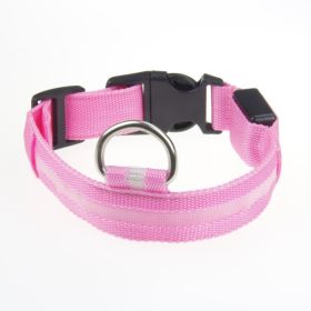 LED Luminous Pet Dog Collar Night (Option: Pink Light-Rechargeable L)