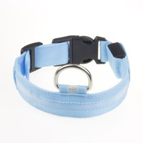 LED Luminous Pet Dog Collar Night (Option: Blue Light-Rechargeable XL)